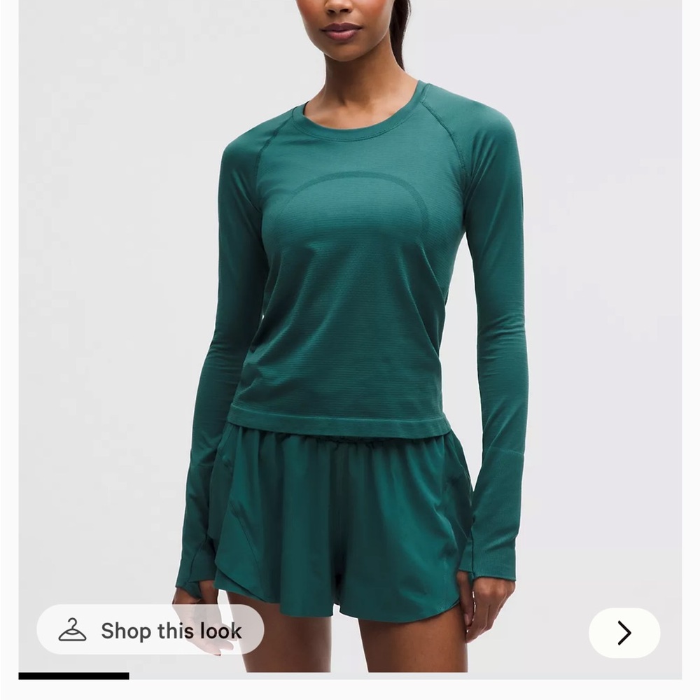 lululemon Swiftly Tech Long-Sleeve Shirt 2.0 Waist Length — Teal Green